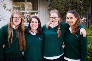 Palisadian residents and Archer students (left to right) Emily Bannon, Tracey Thompson, Grace Bannon and Clio Koller celebrate Diversity Day.  Photo courtesy of the Archer School for Girls