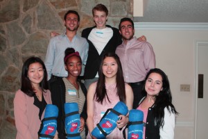 Students from Palisades High School were honored for their work supporting blood and platelet donation. Back row (left to right): Alex Feizbakhsh, Tucker Reynolds and Ryan Moossighi. Front row (left to right): Marie Kim, Dominique Brown, Wen Chow and Annie Loy. Photo: Ashley Dinielli/UCLA Photography