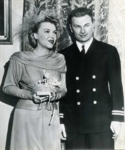 Eddie and Margo Albert on their wedding day in 1945.