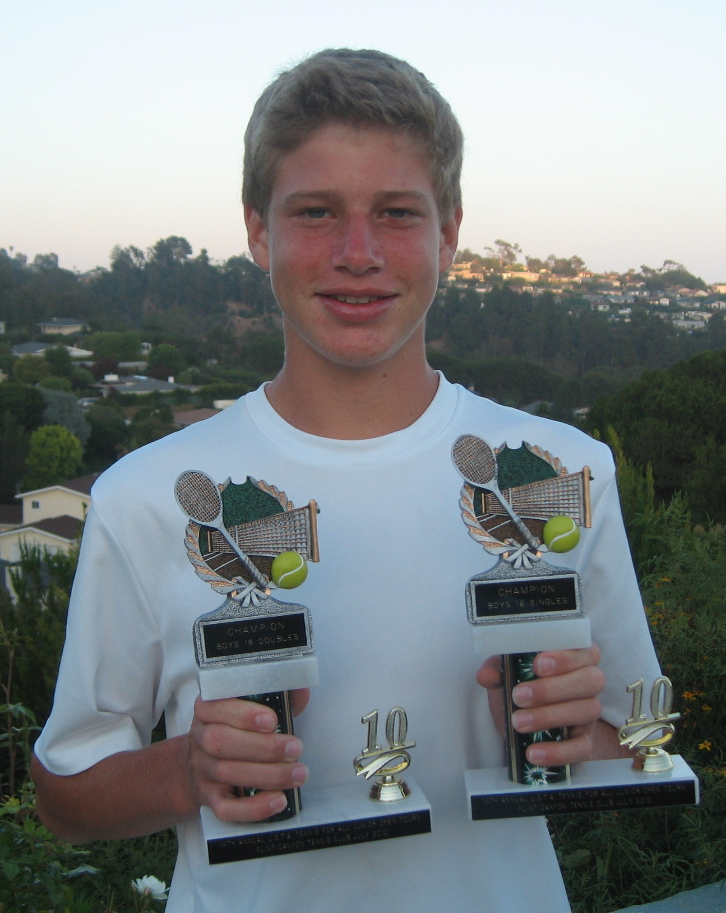 Blake Anthony won the boys' 16s singles and boys' 18s doubles titles at the La Canada Tournament last weekend.