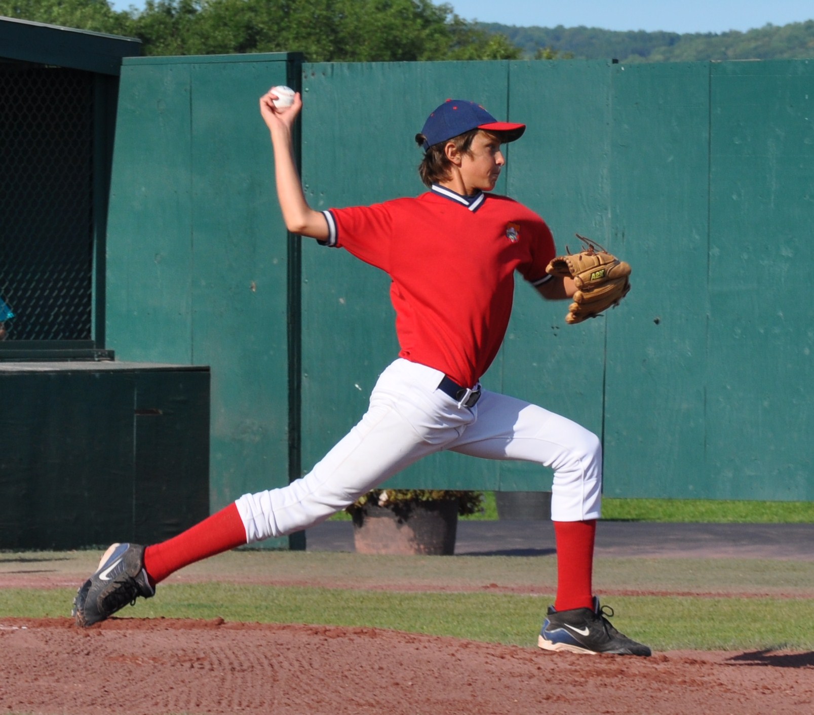 Anthony Poulos throws a strike for the PPBA 12-year-old All-Stars last week at Cooperstown Dreams Park in New York. Photo: Shelby Pascoe