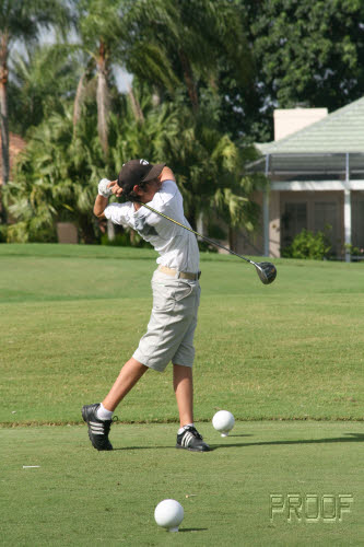 Bryant Falconello tees off at the US Kids Teen World Championship last weekend in North Carolina.
