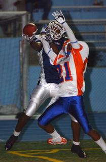 Palisades receiver Joe Hyman (left) makes a one-handed catch but was ruled out of bounds in Friday night's homecoming victory.