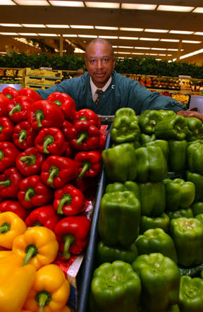 Richard Brown oversees 20 employees in the produce department at the Palisades Gelson's.