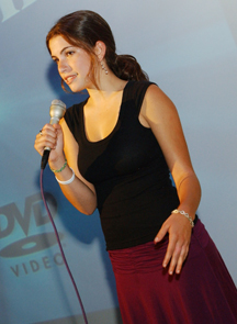 Gilli Messer spoke at last Thursday's Chamber of Commerce mixer about the upcoming Junior Miss competition.