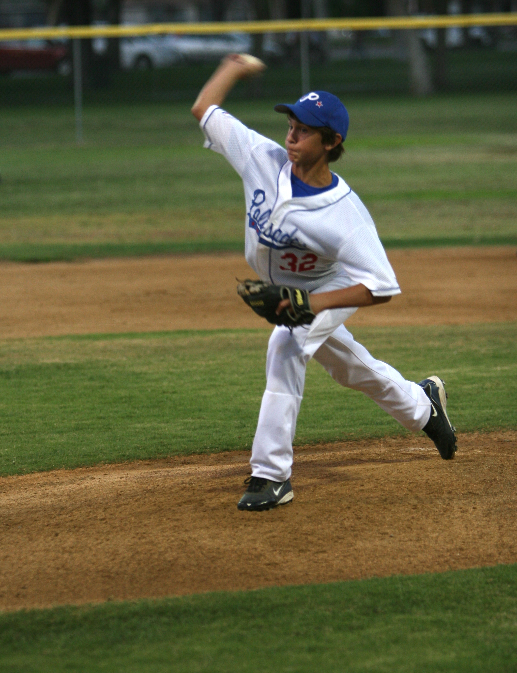 Anthony Poulos throws a strike in Palisades' 10-7 win over Cheviot Hills last Tuesday at the Coastal District Playoffs in Long Beach. Photo courtesy of Bruce Hulse