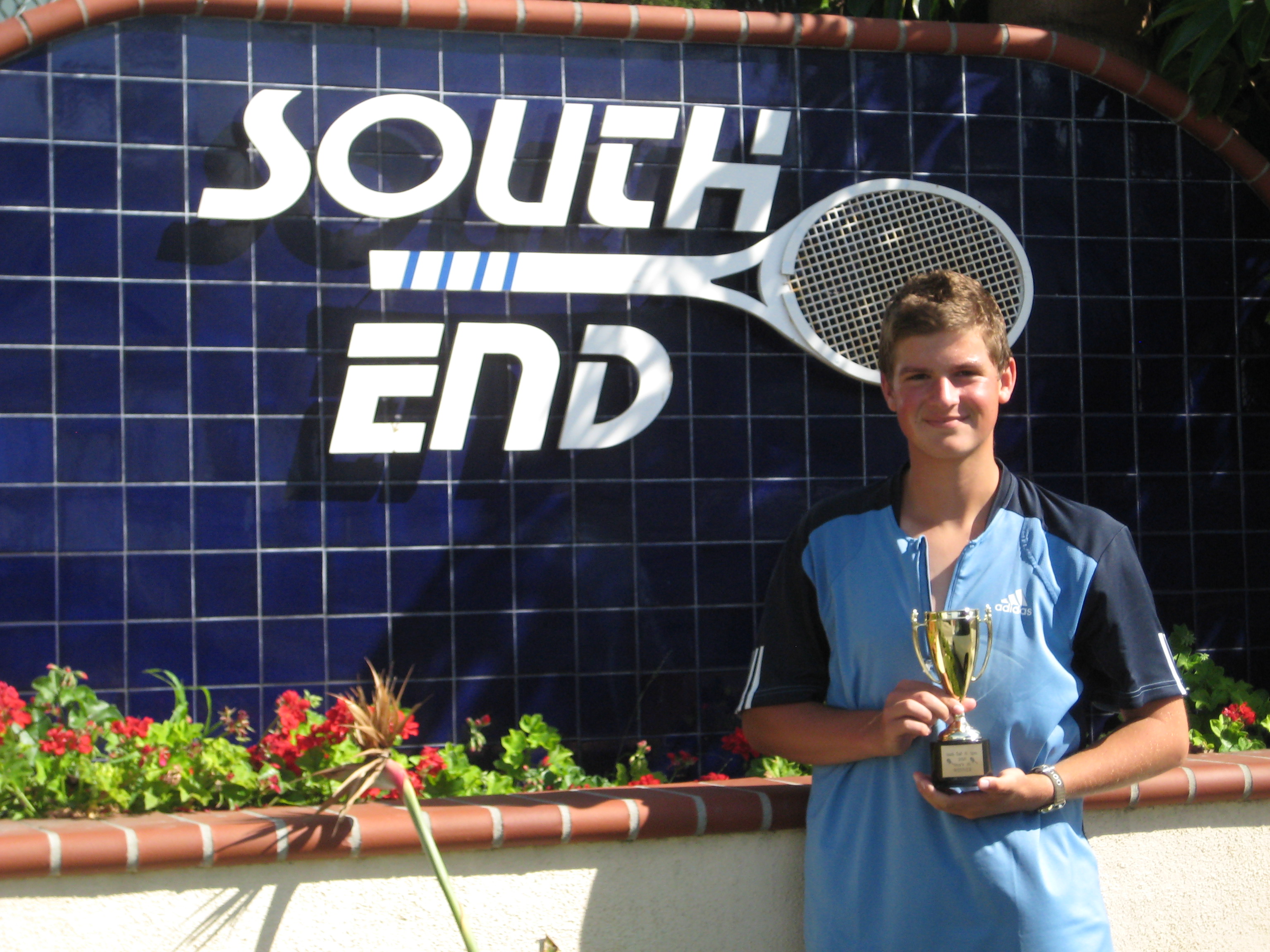 Spencer Pekar with his trophy following the South End Junior Open.