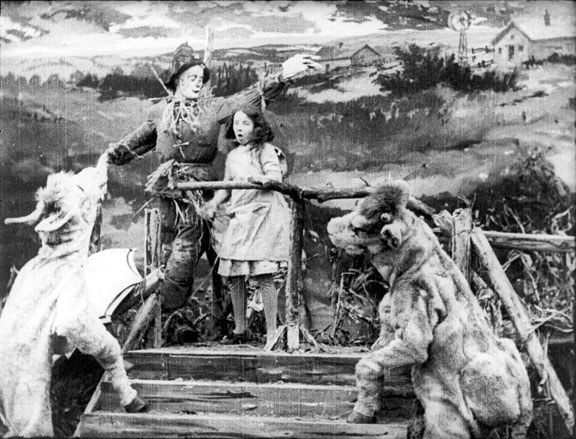 Scene from the 1910 'The Wonderful Wizard of Oz,' created by the Selig Polyscope Company.