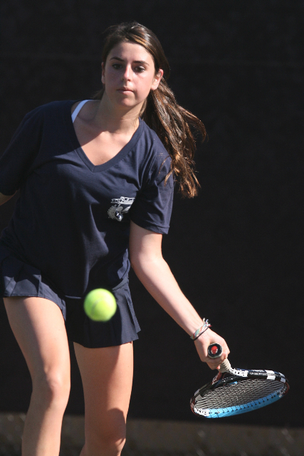 Perri Zaret beat Eagle Rock's Karissa Saluta, 6-3, 6-0, at No. 3 singles in last Tuesday's quarterfinals. The Dolphins lost to El Camino Real on Monday. Rich Schmitt/Staff Photographer