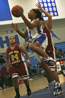 Utopia Kates drives for a layup in Monday's 38-33 win over Notre Dame Academy in the first game of the fifth annual Palisades Beach Invitational.