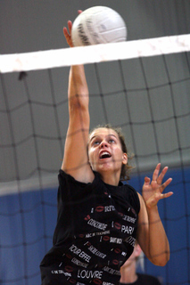 Outside hitter Emily Cristiano is one of seven seniors on the Dolphins' varsity squad this fall.