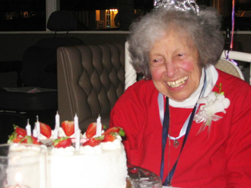 Mable Schwarzmann at her 90th birthday.