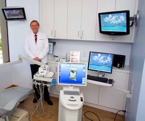 Dentist Kevin Barrett uses a new technology called CAD/CAM (Computer-Aided Design and Computer-Aided Manufacturing) that allows him to complete crowns, inlays and onlays in one visit.