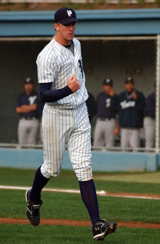 Oliver Goulds follows through on a high fly ball last Thursday against Westchester.