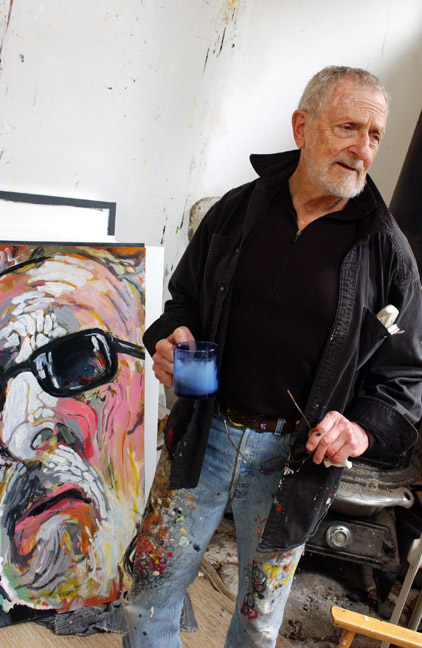 Painter Joe Blaustein in his Topanga Canyon home and studio.
