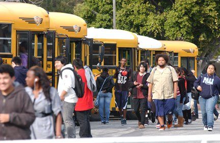 In order to save about $2 million next school year, the Los Angeles Unified School District has proposed eliminating 25 buses for about 1,180 Palisades Charter High School students, who travel from more than 100 zip codes to the campus.