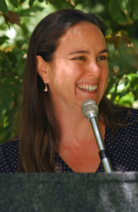 Caprice Young, CEO of the California Charter Schools Association, speaking at Sunday's Petrick Award event.