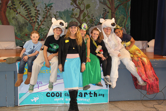 Participants in the Mama and Baby Polar Bear skit at Palisades Elementary included (from left) Carly Weitz, Wil Strachan, Ianthe Low (a volunteer mom who directed), Maury Marin, Meagan Lewis, Sophie Rothenberg and Bethany Gorfu. Not pictured: Autumn Wagner.