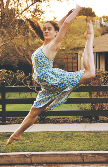 Kimberly Cronin dancing in the streets of Pacific Palisades. Photo: Shelby Pascoe