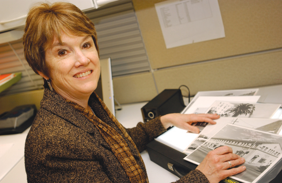 Palisadian Cynni Murphy, image archives librarian at Santa Monica Public Library, in her office.