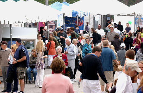 The Expo drew residents and visitors to some 50 sponsor booths along Antioch Street.