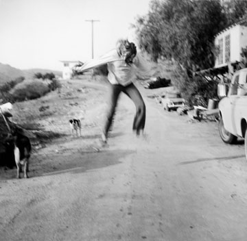 Wallace Berman, self portrait, Topanga Canyon, 1974 (printed in 2004) posthumous gelatin silver print.    Courtesy Wallace Berman Estate.