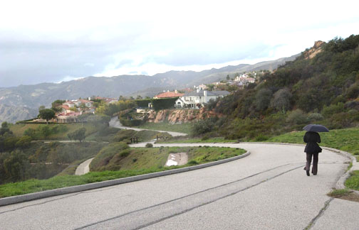 When Palisades Drive was closed on January 31 due to a fatal accident, many residents could not locate Highlands Fire Road (above), the only other way to enter or exit the Highlands.