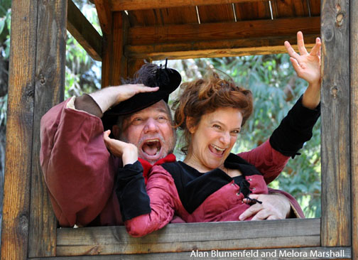 Alan Blumenfeld (Falstaff) and Melora Marshall (Mistress Quickly) in 