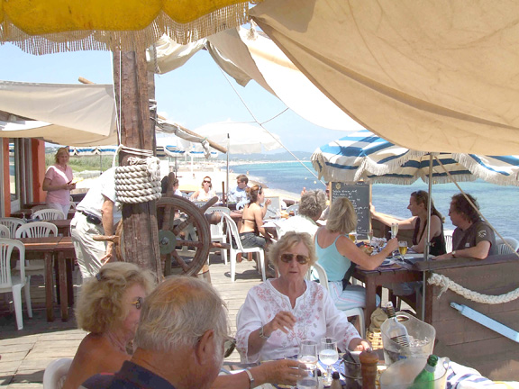 One of the many restaurants in St. Tropez.