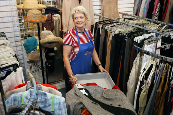 Palisadian Gudrun Marx is working on preparations for the December 1 sale at the UCLA Medical Auxiliary Thrift Shop.