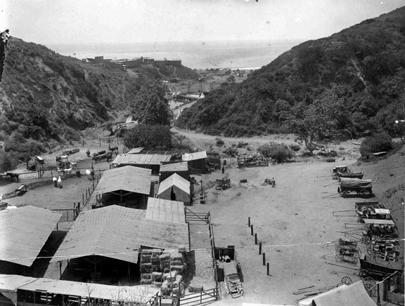 Inceville 1918, looking west at beach from the stable area. Sunset would later be situated at the far right of photo. Photo courtesy Marc Wanamaker/Bison Archive