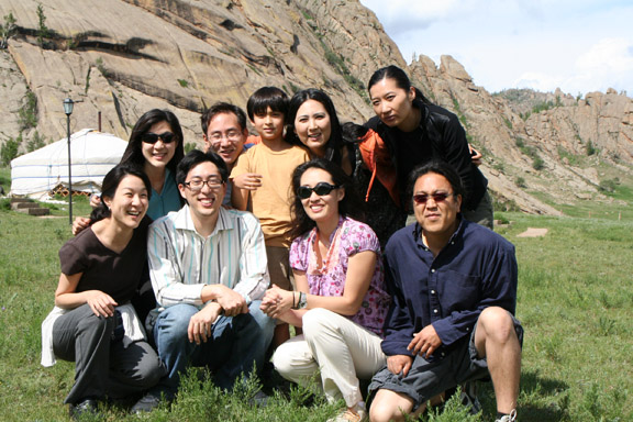Pacific Palisades dentist Dr. Emma Kim (back row, second from right) and her son, Niko, pose with her medical mission team in Mongolia. Photo courtesy Emma Kim