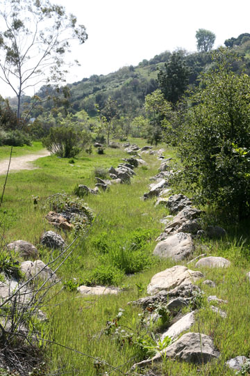 The city has applied for a grant to divert stormwater runoff into this dry streambed in Los Liones Gateway Park, just north of Sunset between Castellammare and Paseo Miramar.