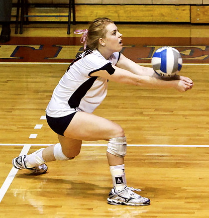Penn senior Madison Wojiechowski broke the Ivy league record for career kills Saturday in the Quakers' three-set victory over Cornell. Photo: University of Pennsylvania
