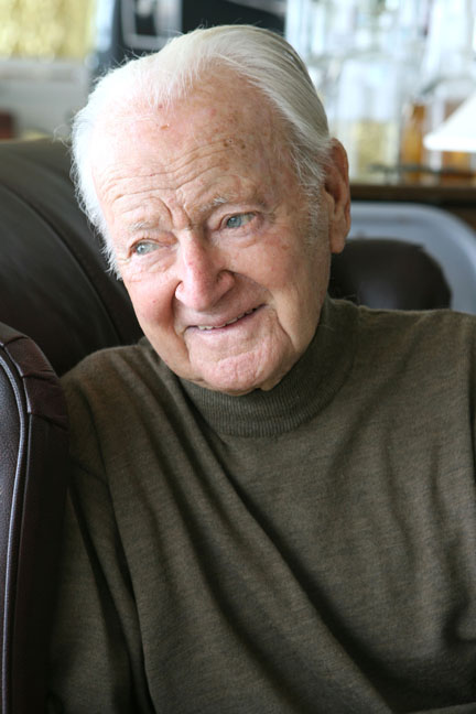 Micky Moore, 95, at his Malibu residence