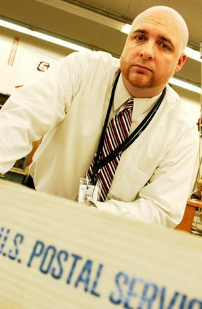 Jason Miles, the new officer in charge at the Pacific Palisades post office.