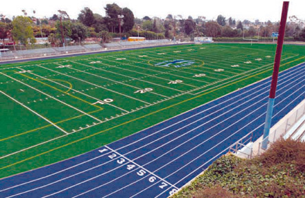 This computerized rendering, based on a photograph taken by Palisadian-Post staff photographer Rich Schmitt, shows the completed Stadium by the Sea with Field Turf and an all-weather track.