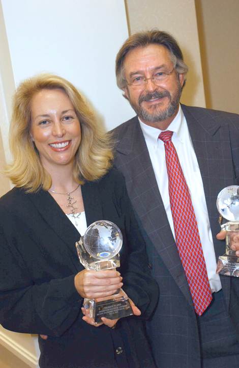 Joe Wilson and his wife Valerie Plame were honored by the Palisades Democratic Club on Sunday. Each received the second annual Anne Froelich Award for Political Courage. Plame's identity as an undercover CIA agent was released in a syndicated newspaper column after her husband undercut the President's assertion that Iraq had nuclear weapons in an October 2003 New York Times op-ed.