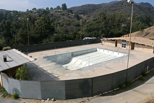 The Palisades-Malibu YMCA swimming pool in Temescal Gateway Park has been closed since February, and awaits its fate: filled in with dirt, or repaired and reopened.