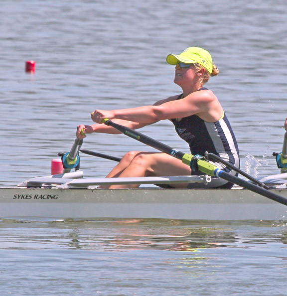 Anna Rasmussen was fifth in the Women's Double Sculls at the U.S. Rowing National Championships in Ohio. Photo by Tom Kessler
