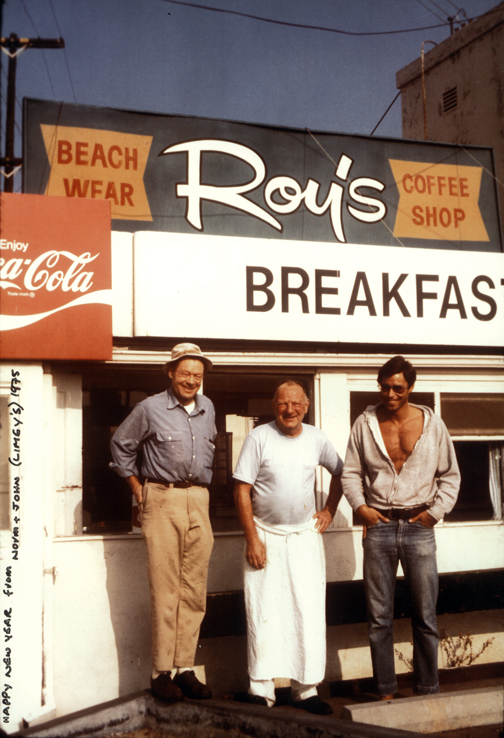 Roy's diner, owned by Roy (far left) and Dody Colburn, was a hotspot for State Beach regulars. The restaurant was located on the first block of Entrada Drive (Photo circa 1975, courtesy of Tom Colbrun).