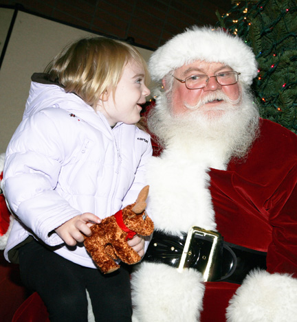 Katherine Lally, 2, told Santa everything--including her Christmas list--at last Friday's Holiday Ho!Ho!Ho!