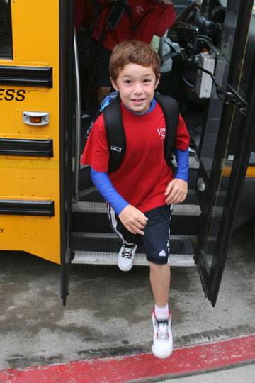Drake Wertlieb took the bus to Village School, where he will be a third grader.