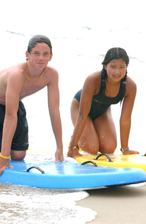 Matt Thorson and Catherine Wang showed fine form at the Hennessey's Paddleboard Competition last weekend in Hermosa Beach.