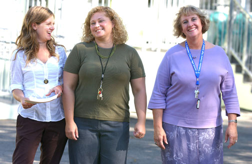 Palisades Charter High School recently took over Temescal High School and renamed it Temescal Academy. Lisa Evans, Laurel Silver-Valker and Joann Young (left to right) were hired to teach at the new school.