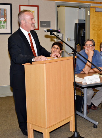 Brad Torgan, candidate for the 50th Assembly District seat, spoke at last week's Community Council meeting. Photo: Jared Rosen