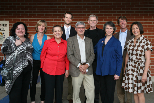 The VAPA 50th committee at Palisades High included (left to right, back row) art teacher Angelica Pereyra, parent Deb Warfel, music teacher Josh Elson, media teacher Kerry Feltham and music teacher Terry Henderson. Front row, left to right: retired drama teacher Victoria Francis, retired math teacher Larry Schoenberg, language teacher Ruth Mills and music teacher Arwen Hernandez. Not shown: drama teacher Amanda Porter and dance teacher Cheri Smith.Photo: Margaret Molloy