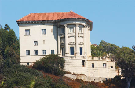 Villa de Leon, the first house built in Castellammare, photographed last September from PCH. The palatial estate went on the market Monday for $14,995,000.