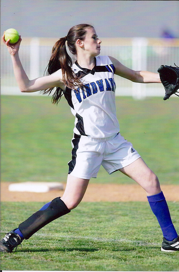 Haley Greenberg was the starting shortstop for Windward's varsity softball team this spring. Photo courtesy of Windward athletics