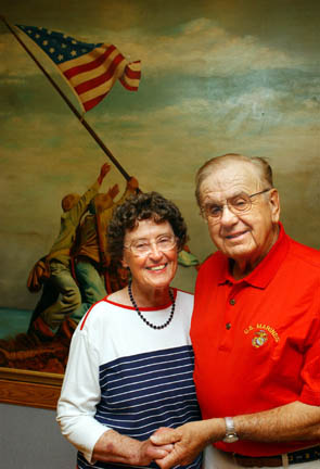 This year's Fourth of July parade marshals Emil and Alice Wroblicky, shown here at the Palisades Legion Post 283.